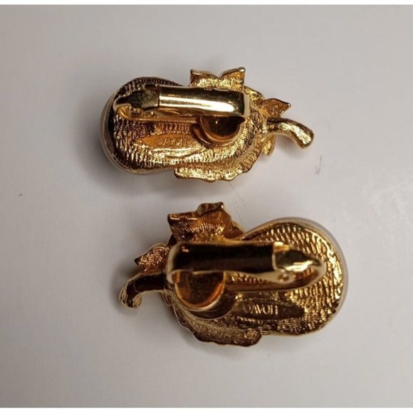 AVON 1" Long White Pear Clip On Earrings‎ Set (1e1) - Picture 2 of 5